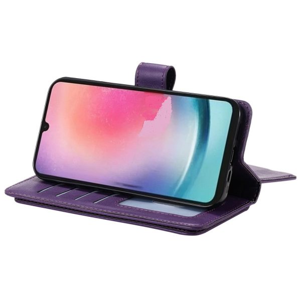 10-slot wallet case for Samsung Galaxy A34 5G - Purple For Sale