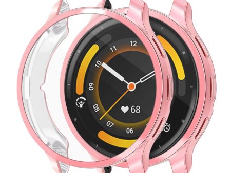 ENKAY HAT PRINCE Garmin Venu 3 Electroplating Full Cover Watch Case Flexible Frame with Screen Film - Pink Cheap