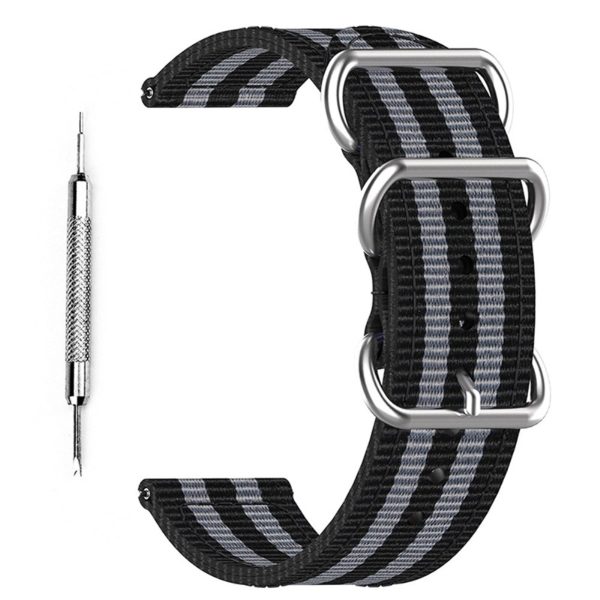 Breathable canvas adjustable watch strap for Suunto watch - Black   Grey on Sale