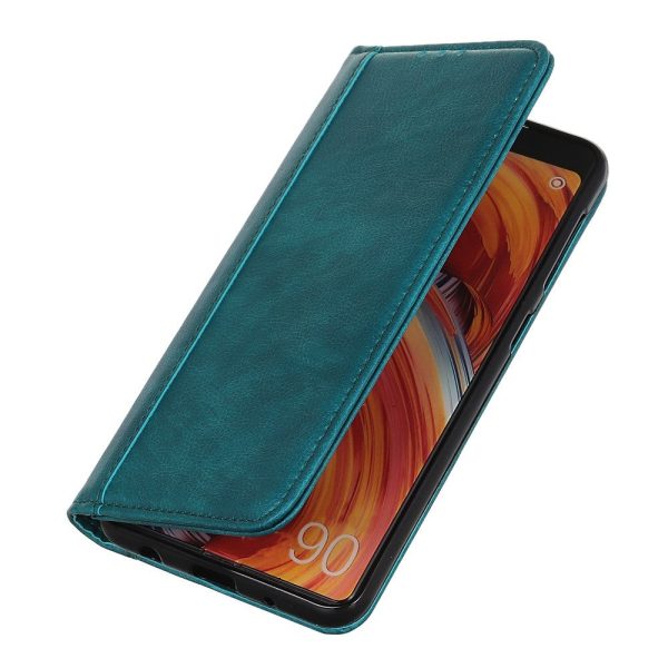 Genuine leather case with magnetic closure for Xiaomi Redmi 10C - Green Cheap