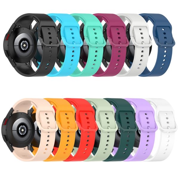 20mm silicone watch strap with color buckle for Samsung Watch - White Fashion