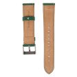 22m Universal litchi genuine leather watch strap - Army Green Cheap