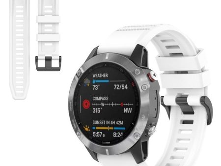 Garmin Fenix 6X Pro silicone watch band - White For Sale