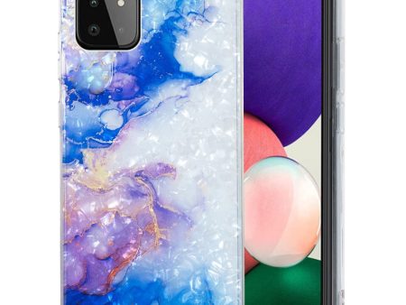 Marble Samsung Galaxy A22 5G case - Sky Blue Purple Marble Online now