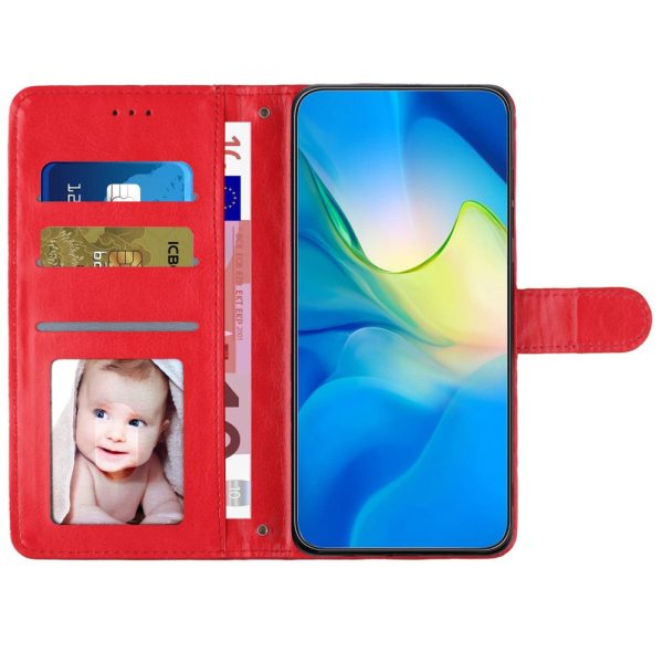 Functional rhombus wallet Motorola Moto G54 case - Red Cheap