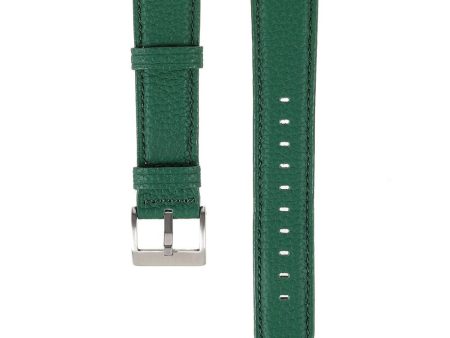 22m Universal litchi genuine leather watch strap - Army Green Cheap