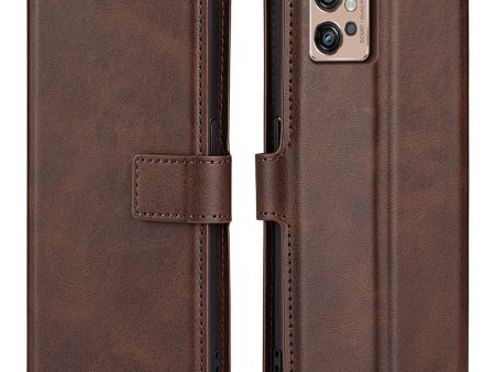 Wallet-style leather case for Motorola Moto G32 - Brown Hot on Sale