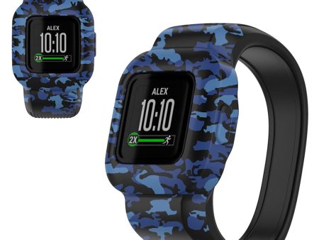 Garmin Vivofit Jr 3 pattern silicone watch strap - Camouflage Blue   Size: S Online Hot Sale