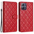 Functional rhombus wallet Motorola Moto G54 case - Red Cheap