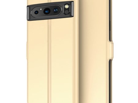 Smooth and thin premium PU leather case for Google Pixel 8 - Gold on Sale