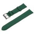 22m Universal litchi genuine leather watch strap - Army Green Cheap