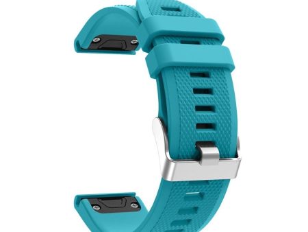 Garmin Forerunner 935 soft rhombus silicone watch strap with buckle - Sky Blue Online now