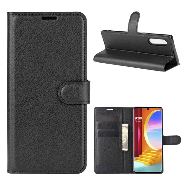 Classic LG Velvet flip case - Black For Sale