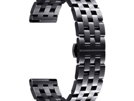 18mm Garmin Venu 2S   Vivoactive 4S five beads stainless steel watch strap - Black For Cheap