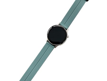 Samsung Gear S3 Classic   Garmin Vivoactive 4 Silicone Magnetic Strap 22mm Watch Band - Pine Needle Green on Sale