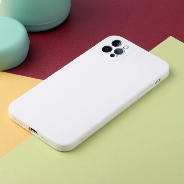 Beveled anti-drop rubberized cover for iPhone 15 Pro Max - White For Cheap