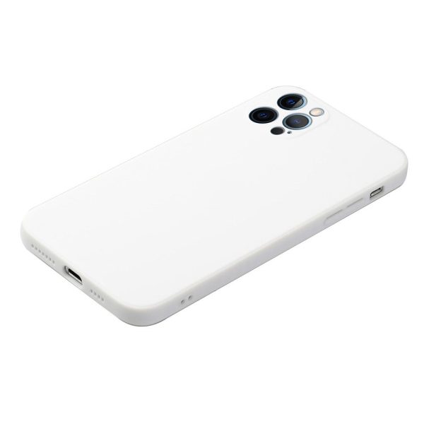 Beveled anti-drop rubberized cover for iPhone 15 Pro Max - White For Cheap