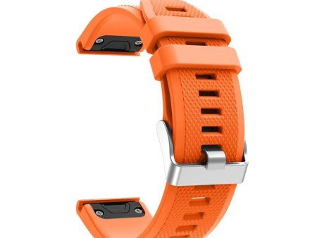 Garmin Forerunner 935 soft rhombus silicone watch strap with buckle - Orange Discount