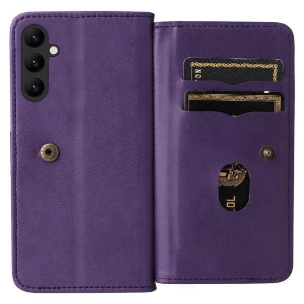 10-slot wallet case for Samsung Galaxy A34 5G - Purple For Sale