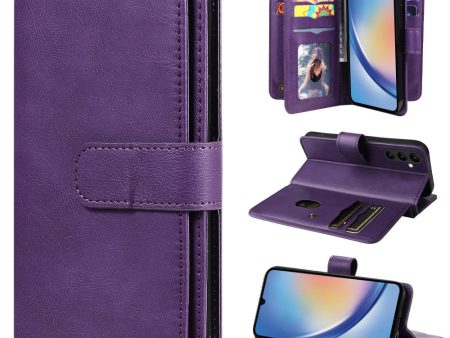 10-slot wallet case for Samsung Galaxy A34 5G - Purple For Sale