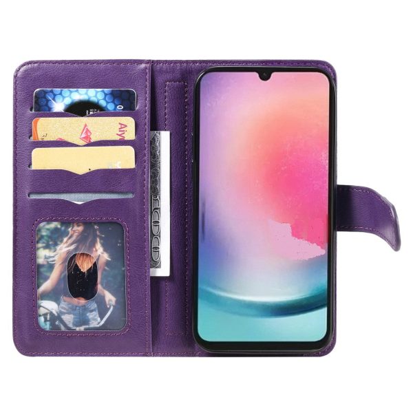 10-slot wallet case for Samsung Galaxy A34 5G - Purple For Sale