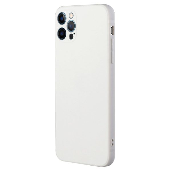 Beveled anti-drop rubberized cover for iPhone 15 Pro Max - White For Cheap