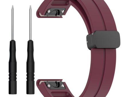 20mm silicone strap with tool for Garmin Fenix 7S   Quatix 3   Descent MK2  - Wine Red Online