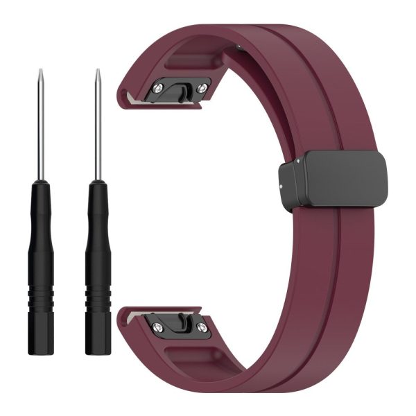 20mm silicone strap with tool for Garmin Fenix 7S   Quatix 3   Descent MK2  - Wine Red Online