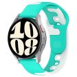 20mm Universal dual color silicone strap - Cyan   White Sale