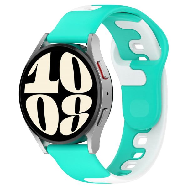 20mm Universal dual color silicone strap - Cyan   White Sale