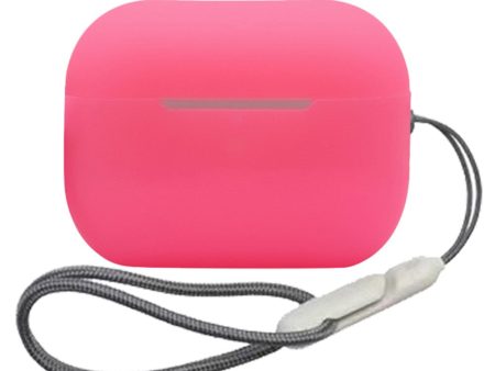 AirPods Pro 2 silicone case with lanyard - Fluorescent Pink Sale