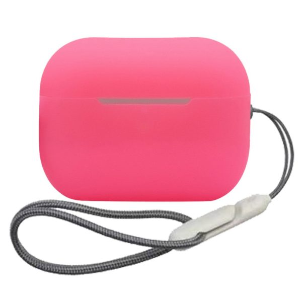 AirPods Pro 2 silicone case with lanyard - Fluorescent Pink Sale