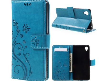 Moberg Sony Xperia X Butterfly Leather Case - Blue Online now