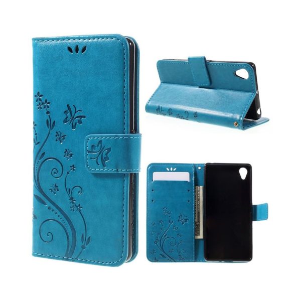 Moberg Sony Xperia X Butterfly Leather Case - Blue Online now