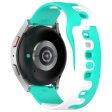 20mm Universal dual color silicone strap - Cyan   White Sale