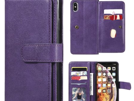 10-slot wallet case for iPhone Xs Max - Purple Hot on Sale