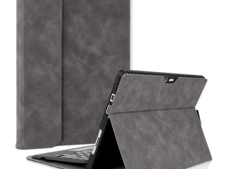 Microsoft Surface Pro 9 Leather Keyboard Case Adjustable Stand Tablet Cover in Grey Online now