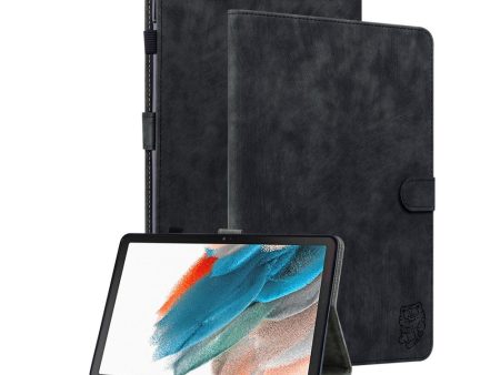 Black Samsung Galaxy Tab A9 Leather Cover with an adjustable stand For Sale