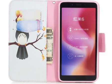 Xiaomi Redmi 6 patterned leather flip case - Owl on the Branch Online