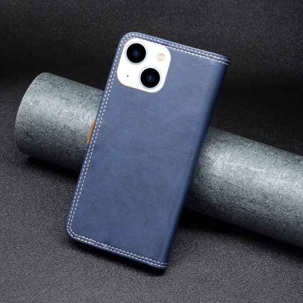 BINFEN two-color leather case for iPhone 14 - Blue Cheap