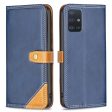 BINFEN two-color leather case for Samsung Galaxy A51 - Blue For Sale