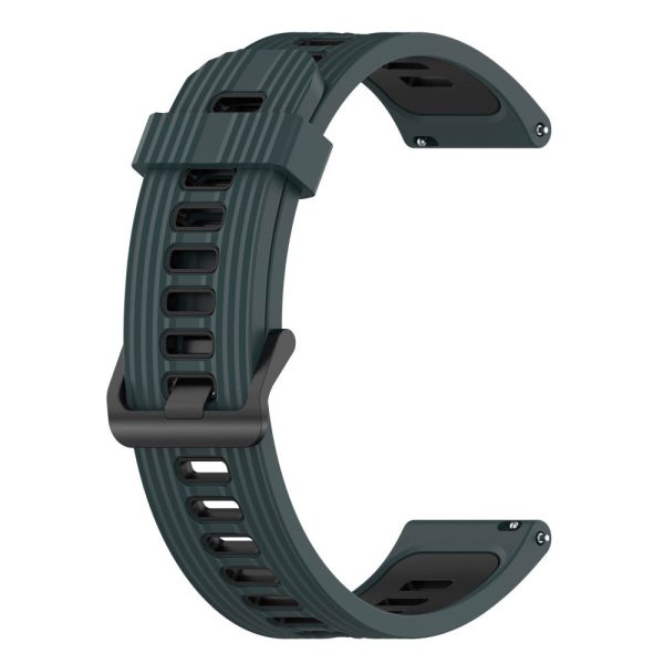 20mm Universal bi-color silicone watch strap - Olive Green   Black Online Hot Sale