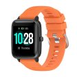 19mm Universal silicone cross stripe style watch strap - Orange Sale