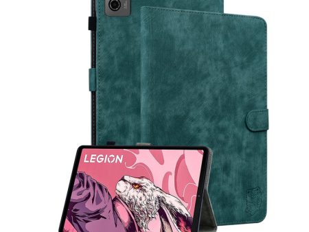 Lenovo Legion Y700 (2023) Tablet Case - Green with Stand and Card Holder For Sale