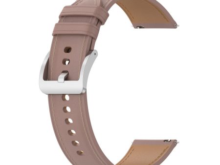 20mm Cowhide leather strap for Samsung   Garmin   Amazfit - Deep Pink For Discount