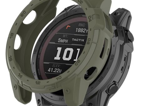 Garmin Tactix 7 AMOLED Flexible Bumper Case Protective Watch Cover Frame with Dial Plate - Green Online Hot Sale