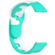 20mm Universal dual color silicone strap - Cyan   White Sale