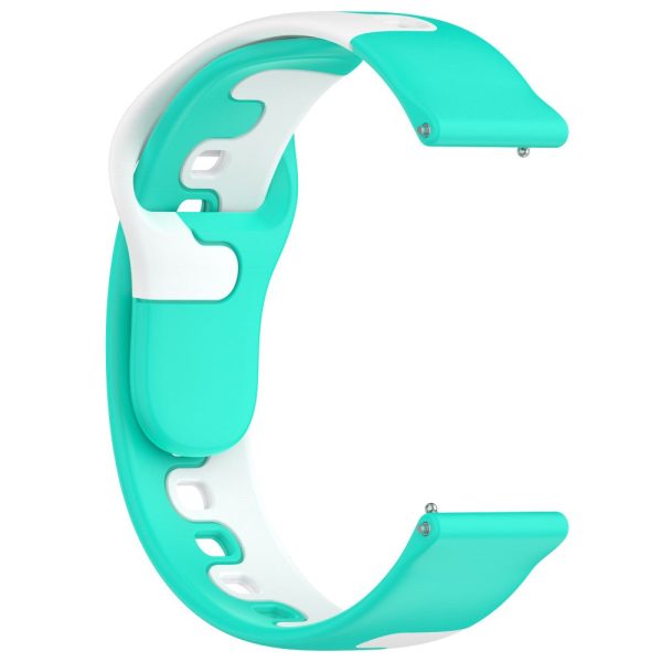 20mm Universal dual color silicone strap - Cyan   White Sale