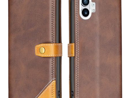 BINFEN two-color leather case for Nothing Phone (1) - Coffee on Sale