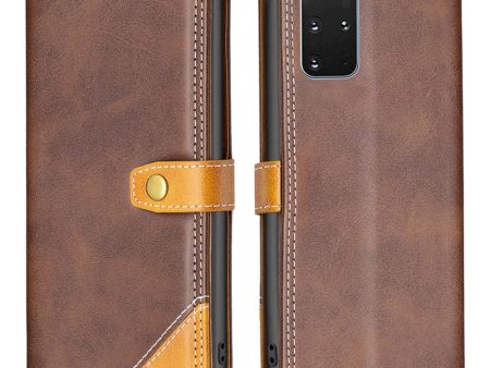 BINFEN two-color leather case for Samsung Galaxy S20 Plus - Coffee Fashion